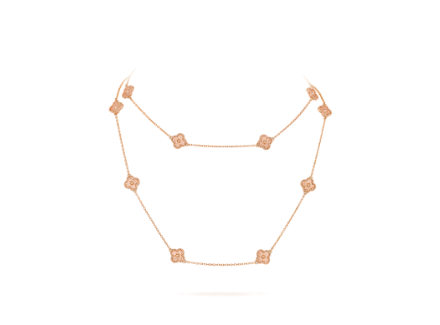 Van Cleef & Arpels Sweet Alhambra long necklace, 16 four-leaf lucky totems