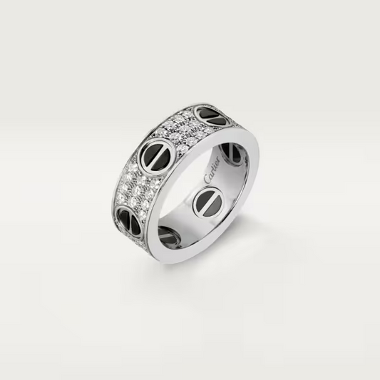 Cartier Love ring, classic model, paved, ceramic