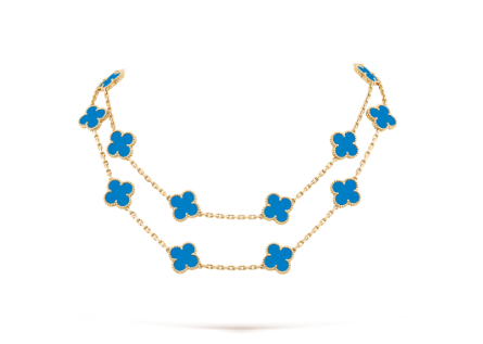 Lange Halskette „Vintage Alhambra“ von Van Cleef & Arpels, 20 vierblättrige Glückssymbole