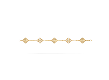 Van Cleef & Arpels Vintage Alhambra bracelet, 5 four-leaf lucky totems