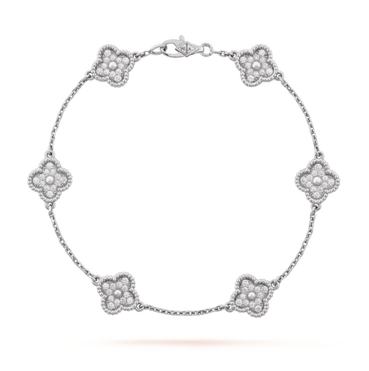 Van Cleef&Arpels Sweet Alhambra bracelet, 6 four-leaf lucky totems