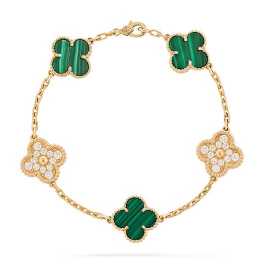 Van Cleef&Arpels Vintage Alhambra bracelet, 5 four-leaf lucky totems