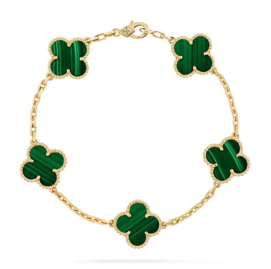 Van Cleef&Arpels Vintage Alhambra bracelet, 5 four-leaf lucky totems