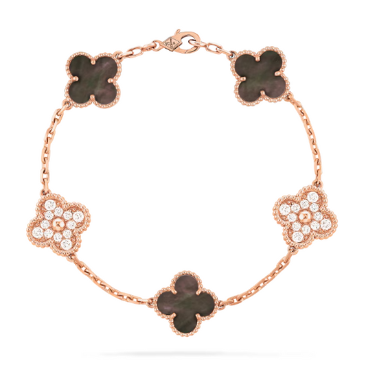 Van Cleef&Arpels Vintage Alhambra bracelet, 5 four-leaf lucky totems