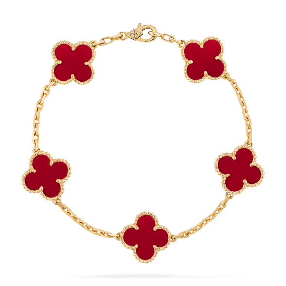 Van Cleef&Arpels Vintage Alhambra bracelet, 5 four-leaf lucky totems
