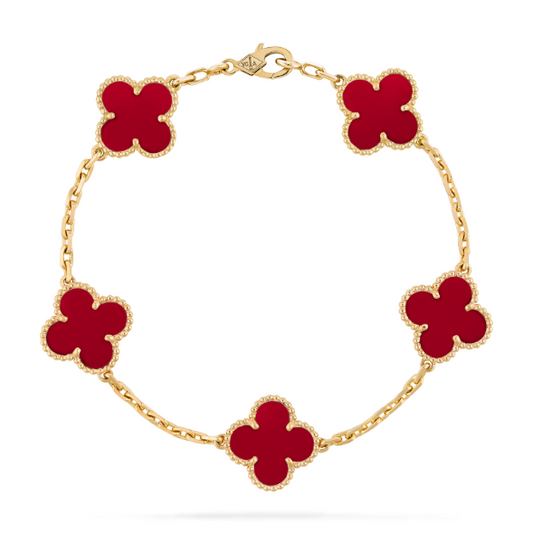 Van Cleef&Arpels Vintage Alhambra bracelet, 5 four-leaf lucky totems