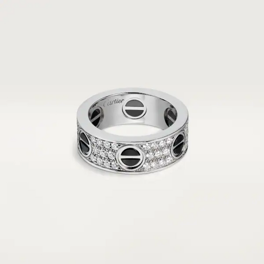 Cartier Love ring, classic model, paved, ceramic