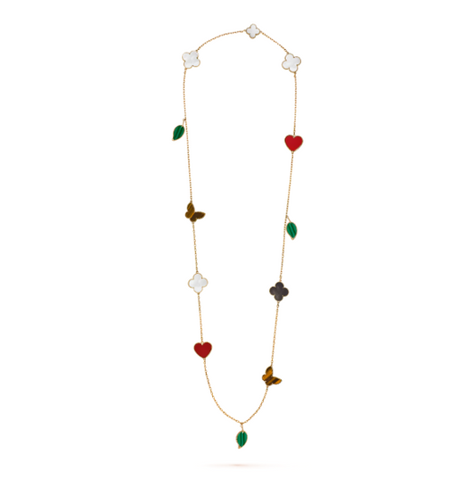 Van Cleef &amp; Arpels Lucky Alhambra lange Halskette, 12 Anhänger