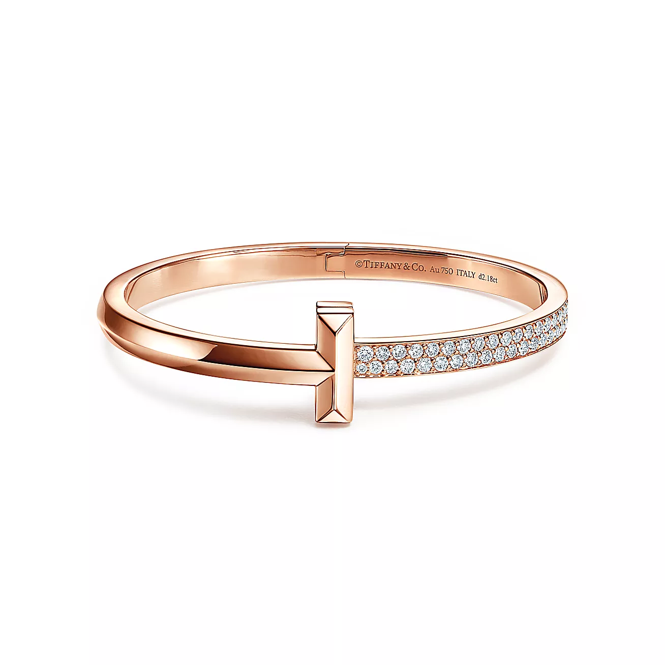 Tiffany T1 Breiter Diamant-Armreif mit Scharnier 