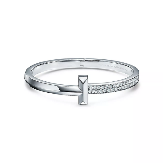 Tiffany T1 Wide Diamond Hinged Bangle