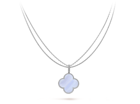 Lange Halskette „Magic Alhambra“ von Van Cleef &amp; Arpels, 1 vierblättriges Glückstotem