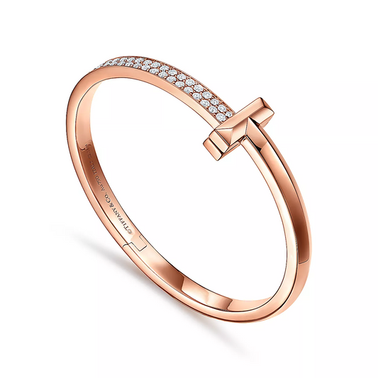 Tiffany T1 Wide Diamond Hinged Bangle