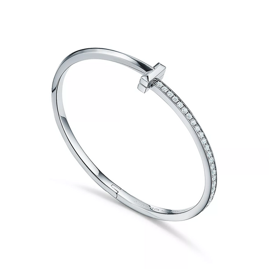 Tiffany T1 Narrow Diamond Hinged Bangle
