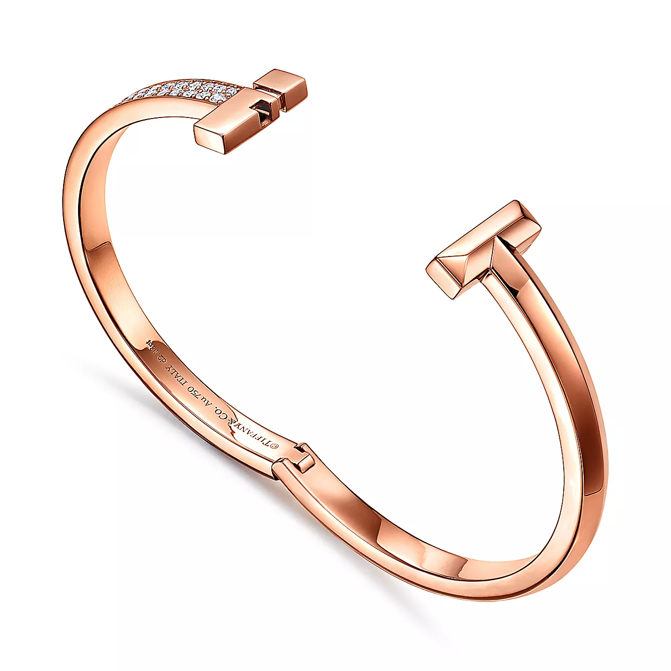 Tiffany T1 Breiter Diamant-Armreif mit Scharnier 