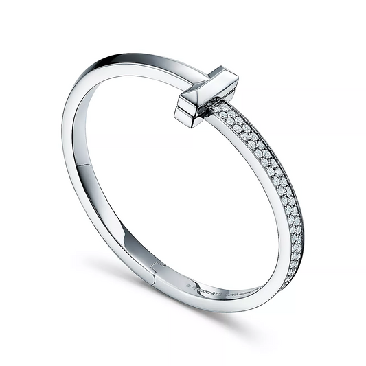 Tiffany T1 Wide Diamond Hinged Bangle